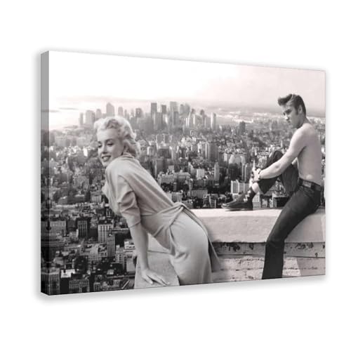 Marilyn Monroe E Elvis Presley Leinwandposter Schlafzimmer Dekor Sport Landschaft Büro Zimmer Dekor Geschenk Rahmenstil 40 x 60 cm von OffsuM