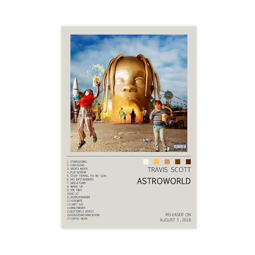 OffsuM Astroworld – Travis Scott Leinwand-Poster, Wandkunst, Dekor, Bild, Gemälde für Wohnzimmer, Schlafzimmer, Dekoration, ungerahmt, 40 x 60 cm von OffsuM