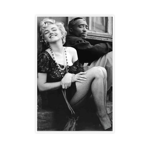 OffsuM Poster auf Leinwand von Tupac Shakur The Rapper Marilyn Monroe, Wandkunst, Dekor, Bild, Gemälde für Wohnzimmer, Schlafzimmer, Dekoration, ungerahmt, 30 x 45 cm von OffsuM