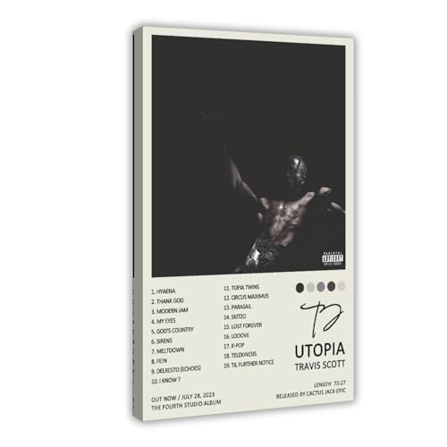 OffsuM Travis Poster Scott Utopia Album Cover Poster (4) Leinwand Poster Wandkunst Dekor Druck Bild Gemälde für Wohnzimmer Schlafzimmer Dekoration Rahmenstil 20 x 30 cm von OffsuM