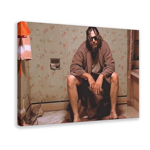 The Big Lebowski On Toilette, lustiges Badezimmer-Poster, Leinwand-Poster, Schlafzimmer, Dekoration, Sport, Landschaft, Büro, Raumdekoration, Geschenk, Rahmen-Stil, 20 x 30 cm von OffsuM