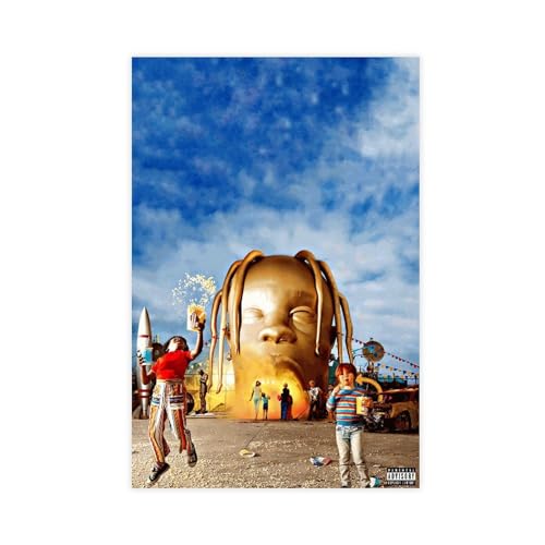 Travis ASTROWORLD Album Cover Scott Musik Poster Leinwand Poster Schlafzimmer Dekor Sport Landschaft Büro Zimmer Dekor Geschenk Unrahmen-Stil 50 x 75 cm von OffsuM