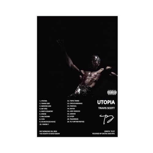 Travis Poster, Scott Utopia, Albumcover-Poster, Leinwandposter, Schlafzimmer-Dekor, Sportlandschaft, Büro, Raumdekoration, Geschenk, ungerahmt, 30 x 45 cm, 2 Stück von OffsuM