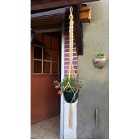 Aussetzung Zweifarbig in Makramee Zeichenfolge "Geflecht", Für 20 cm Im Durchmesser Maximal "Lavendel" Und "Gelbe Sonne" Topf Mit Perle Einem Käfig Aussetzung Zweifarbig in Makramee Zeichenfolge "Geflecht", Für 20 cm Im Durchmesser Maximal "Lavendel" Und "Gelbe Sonne" Topf Mit Perle Einem Käfig von OfildeSelestys