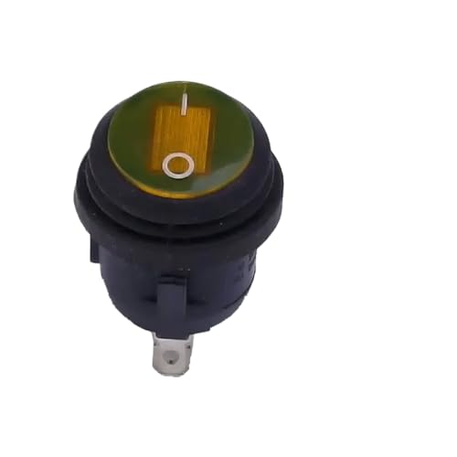 1PCS 3Pin SPST Runde wasserdichte Wippschalter Licht an Boot Marine 12V 220 V NOT Button Toggle Switch kompatibel mit LED -Systemen(Gelb) von OgbTKiz