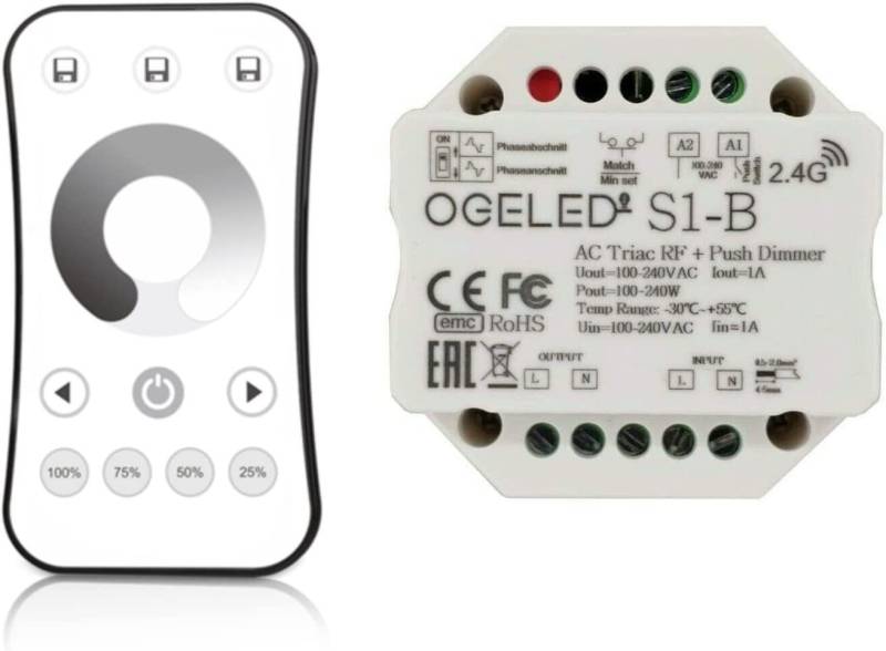 Ogeled LED Dimmer Universal Funk Dimmer Unterputz Smart-Home-Zubehör von Ogeled