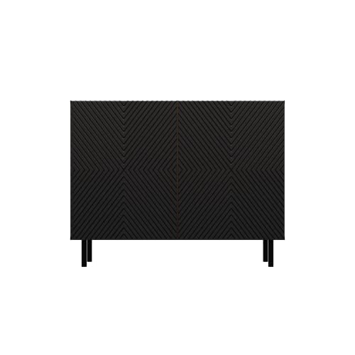 Oggi Ermont 2D Eichenkunstschreiner-Sideboard in Schwarz - 120 cm - Rustikal & Stilvolles Möbelstück - Landhausstil - Inkl. Schublade & Schrank von Oggi