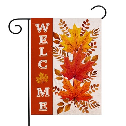 Gartenflagge "Welcome Fall", 32,5 x 45,7 cm, doppelseitig, Herbst-Ahornblätter, Hof, Outdoor-Dekoration Gartenflagge "Welcome Fall", 32,5 x 45,7 cm, doppelseitig, Herbst-Ahornblätter, Hof, Outdoor-Dekoration von Ogiselestyle