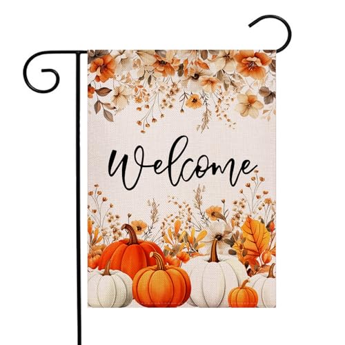 Gartenflagge "Welcome Fall", 32,5 x 45,7 cm, doppelseitig, Herbstblumen, Hof, Outdoor-Dekoration Gartenflagge "Welcome Fall", 32,5 x 45,7 cm, doppelseitig, Herbstblumen, Hof, Outdoor-Dekoration von Ogiselestyle