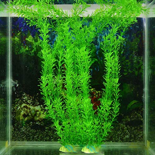 Ogquaton Aquarienpflanzen Wasser Faux Green Grass Ornament Pflanze Aquarium Dekoration Kunststoff-Wasserpflanze für Aquarium Aquarium Langlebig und nützlich von Ogquaton