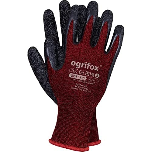 Ogrifox OX-MELAT_CB10 Latexhandschuhe, Schutzhandschuhe, Gummihandschuhe Schutzhandschuhe, Rot-Schwarz, 7 Größe, 240 Paar von Ogrifox