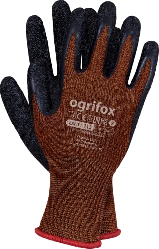 Ogrifox OX-MELAT_PB7 Latexhandschuhe, Schutzhandschuhe, Gummihandschuhe Schutzhandschuhe, Orange-Schwarz, 7 Größe, 240 Paar von Ogrifox