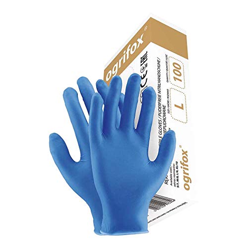 Ogrifox OX-Nit-Pf_S Arbeitshandschuhe, Nitrilhandschuhe, Schutzhandschuhe, OX.13.358 Blau, S Größe, 10 Paar Ogrifox OX-Nit-Pf_S Arbeitshandschuhe, Nitrilhandschuhe, Schutzhandschuhe, OX.13.358 Blau, S Größe, 10 Paar von Ogrifox