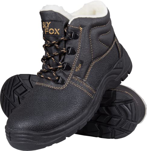 Ogrifox OX-SLX-TO-SB Arbeitsschuhe Herren, Damen | Sicherheitsschuhe | Mit Schafsfell isoliert | Safety Shoes | ISO EN20345 | Schwarz-Gold | Größe 37 von Ogrifox