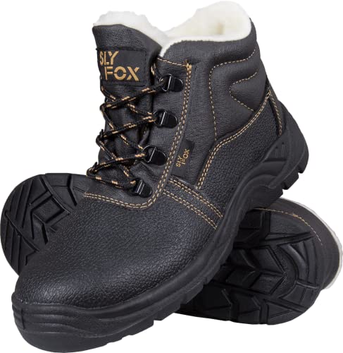 Ogrifox OX-SLX-TO-SB Arbeitsschuhe Herren, Damen | Sicherheitsschuhe | Mit Schafsfell isoliert | Safety Shoes | ISO EN20345 | Schwarz-Gold | Größe 47 von Ogrifox
