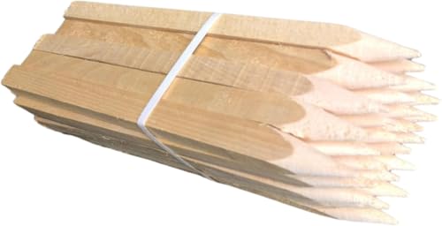 Holzpfähle Buchenholz Quadratisch 25 Stück - Längen 30 cm Holzpflöcke für Markierungen Robuste Spitze Tomatenstäbe Pflanzstäbe Zaunpfosten Tomaten Rankhilfe 25 mm x 25 mm von Ogrodzenia Wiklinowe