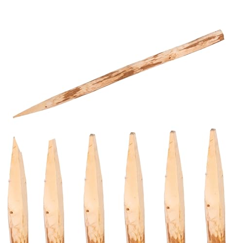 Ogrodzenia Wiklinowe 6er-Pack Holzpalisaden Länge: 180 cm Spitze Haselnuss Zaunpfosten ⌀6cm-7 cm Gehobelter Pfosten Palisaden Gartenzaun Weidezaunpfähle von Ogrodzenia Wiklinowe