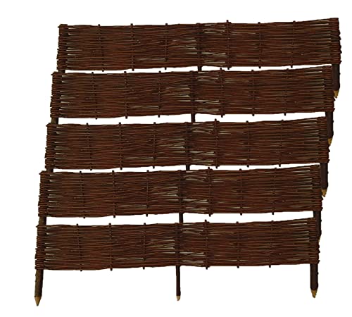 Palisade aus Weide 5er Set, Weidenzaun 100 cm x 20 cm, Natürliche Weidenzaun, Holz-Zaun Rasenkante, Handgemachter Weidenflechtzaun, Beetbegrenzung, Beeteinfassung von Ogrodzenia Wiklinowe