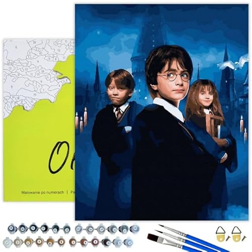 Oh Art! Malen Nach Zahlen für Kinder und Erwachsene Set Mit 3 Pinseln Acrylfarben Und Leinwand Gespannt Auf Holzrahmen Paint By Numbers DIY Bastelset 40 x 50 cm Mit Rahmen Friends of Harry Oh Art! Malen Nach Zahlen für Kinder und Erwachsene Set Mit 3 Pinseln Acrylfarben Und Leinwand Gespannt Auf Holzrahmen Paint By Numbers DIY Bastelset 40 x 50 cm Mit Rahmen Friends of Harry von Oh Art!