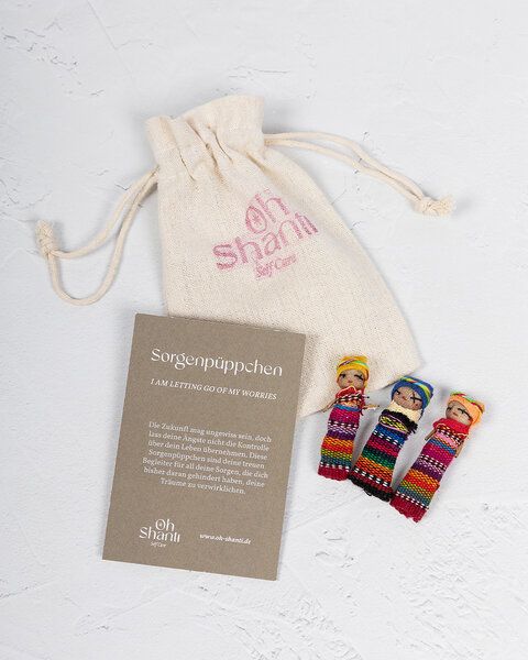 Oh Shanti Sorgenpüppchen im Baumwollbeutel (3 Stück) von Oh Shanti