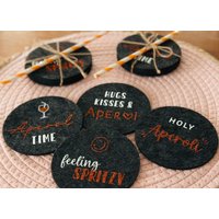 4Er Set Filzuntersetzer Aperol/Aperoliker Spritz Glasuntersetzer Geschenk Holy Aperoli von OhHalloDesigns