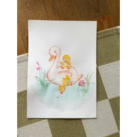 Original Aquarell Gemälde Für Kinderzimmer, Ente Und Entlein, Handgemachtes Bild Baby Original Aquarell Gemälde Für Kinderzimmer, Ente Und Entlein, Handgemachtes Bild Baby von OhMyCardsStore