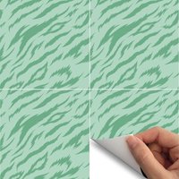 Bodenfliesen Aufkleber, Moderne Tierdruckfliesen in Mintgrün - Backsplash Tile Abziehen Und Aufkleben Set Mit 24 Oder 48 Stück #ap04 von OhMyTiles