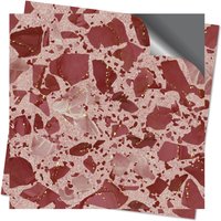 Bodenfliesen Aufkleber, Peel & Stick Fliese - Rosa Stein Mit Faux Gold Glitter Terrazzo Set 24 Oder 48 Stück #terrazzo10 von OhMyTiles