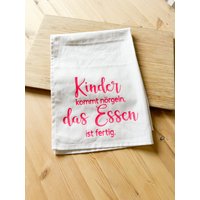 Geschirrtuch Abtrockentuch | Muttertag |Geburtstag Einzug Lustig Kinder Kommt Nörgeln Das Essen Ist Fertig von OhWunderwerk