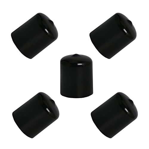 Ohamtes 5 Stück ID32 mm (1-17/64 Zoll) schwarze PVC-Gummi-Endkappen, Vinyl, flexible Endkappen, runde Rohrendkappen, Bolzengewinde-Schutzkappen von Ohamtes