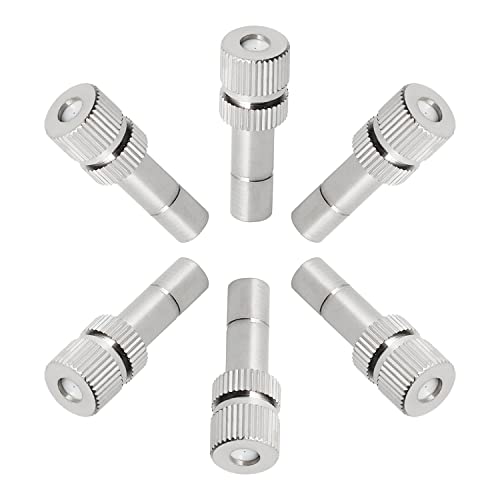 Ohamtes 6 Stück Öffnung Ø 0,6 mm Stieldurchmesser 8 mm Push-in-Sprühdüse, Niederdruck-Zerstäubungsdüse, Mikro-Nebeldüse von Ohamtes