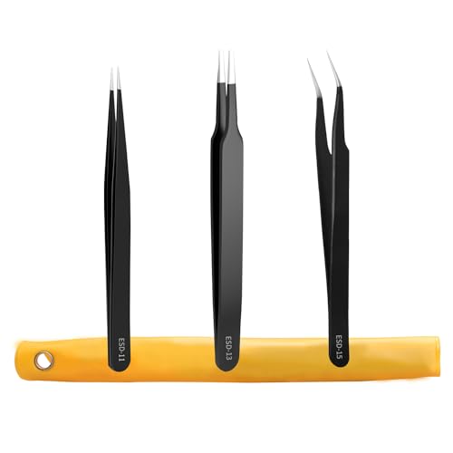 Ohmtes 3pcs Stumpfe Nase Pinzette Präzisionspinzetten Set Antistatische Pinzetten Set ESD Edelstahl Pinzetten Set mit Aufbewahrungstasche Weit verbreitet für den Betrieb Ohmtes 3pcs Stumpfe Nase Pinzette Präzisionspinzetten Set Antistatische Pinzetten Set ESD Edelstahl Pinzetten Set mit Aufbewahrungstasche Weit verbreitet für den Betrieb von Ohamtes