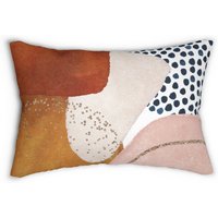 Boho Chic Werfen Lumbalen Kissen, Abstrakt, Rost Beige Elfenbein, Faux-Gold, Gebrannte Orange, Marineblau, Schicker Luxus, Wohnung, Haus Büro Dekor von OhanaModernDecor