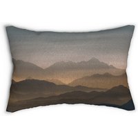 Boho Dekokissen, Abstrakte Landschaft, Natur Braun Blau, Grün, Hügel Berge, Mit Einsatz, Einfach Minimalistisch, Bauernhaus Dekor Boho Dekokissen, Abstrakte Landschaft, Natur Braun Blau, Grün, Hügel Berge, Mit Einsatz, Einfach Minimalistisch, Bauernhaus Dekor von OhanaModernDecor