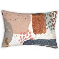 Boho Werfen Lumbalen Kissen, Abstrakte Kunst Rost Braun Grau Marine Beige, Terrakotta Erdfarben Drucken Schickes Stilvolles, Aquarell Couch von OhanaModernDecor