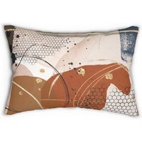 Boho Werfen Lumbalen Kissen, Abstrakte Kunst Rost Gebrannte Orange, Terrakotta Beige Erdfarben Druck Phantasie Stilvoll, Aquarell Couch Wohnkultur von OhanaModernDecor