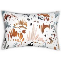 Boho Werfen Lumbalen Kissen, Abstraktes Weißes, Staubiges, Blaues Rost Aquarell, Mid Century Elegante Stilvolle Couch Wohnkultur, Moderner von OhanaModernDecor