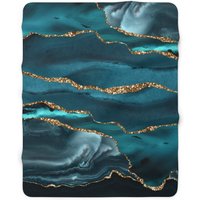 Gemütliche Bequeme Boho-Decken, Teal Grün Blau Beige, Marmor Achat Quarz, Stilvolles Wohnzimmer, Schlafzimmer, Home Office Decke von OhanaModernDecor