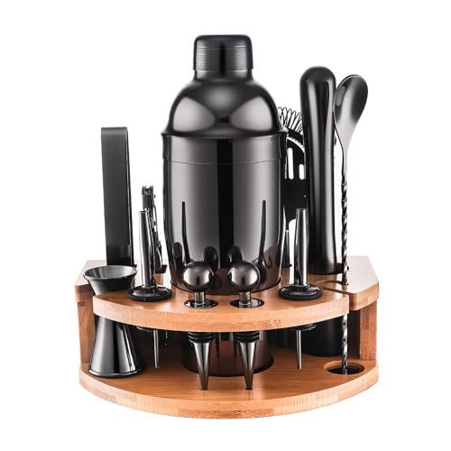 Cocktail Shaker Set Barkeeper Set mit Halterung, Edelstahl Mixer Set mit Allen wichtigen Zubehörteilen, professionelles Bar Werkzeug Set von Oharsea