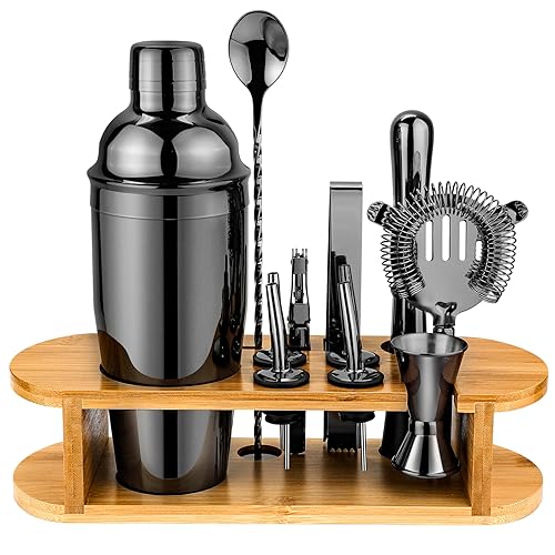 Cocktail Shaker Set Barkeeper Set mit Ständer, Edelstahl Drink Mixer Set mit allem wichtigen Zubehör, Professionelles Bar Tool Set Bartending Kit, Geschenke für Home Bar und Männer Papa Frauen von Oharsea