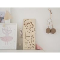 Meilenstein Baby 11 Geburtsgröße | Schild Geburtsdaten Babyschild Geburtstafel Geschenk Zur Geburt Meilensteintafel Größenbrett von Ohcolli