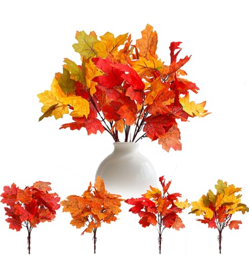 Ohh-nanjoo 4 Bündel Herbstzweige Ahorn Blätte Kunstblume Deko, Künstliche Herbstblumen Herbstdeko Herbststrauß Künstliche Blätter Ahornblätter Herbstdeko, Herbstdeko für Erntedankfest Halloween Deko Ohh-nanjoo 4 Bündel Herbstzweige Ahorn Blätte Kunstblume Deko, Künstliche Herbstblumen Herbstdeko Herbststrauß Künstliche Blätter Ahornblätter Herbstdeko, Herbstdeko für Erntedankfest Halloween Deko von Ohh-nanjoo