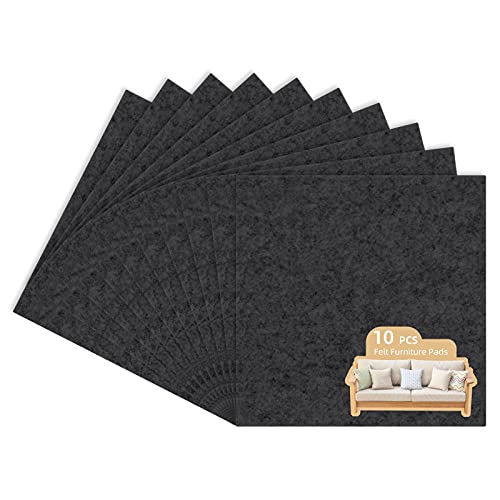 10 Stück Große Möbel Filzgleiter Selbstklebend, Filzgleiter zum Zuschneiden Filzmatte Selbstklebend 3mm, Filzkleber für Stühle, Möbelgleiter für Schwere Möbel (20×20cm, Schwarz) von Ohiyoo