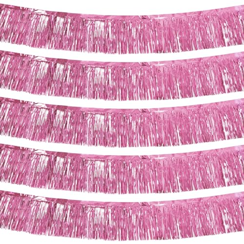 5 Stück 3 m rosa Fransengirlande – Metallic-Luftschlangen Lametta-Banner für Geburtstagsparty-Dekoration – St. Patrick Halloween-Weihnachtsdekoration 5 Stück 3 m rosa Fransengirlande – Metallic-Luftschlangen Lametta-Banner für Geburtstagsparty-Dekoration – St. Patrick Halloween-Weihnachtsdekoration von Ohiyoo