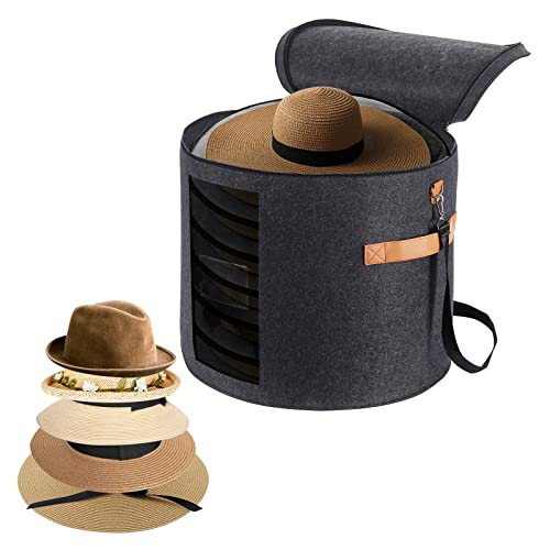 Ohiyoo Großer Hutschachtel Rund mit Deckel 19'' Hut Aufbewahrungsboxen für Damen & Herren Große runde Hutboxen zur Aufbewahrung Faltbare Hutboxen Kuscheltier Aufbewahrungsbox mit Deckel (Dunkelgrau) Ohiyoo Großer Hutschachtel Rund mit Deckel 19'' Hut Aufbewahrungsboxen für Damen & Herren Große runde Hutboxen zur Aufbewahrung Faltbare Hutboxen Kuscheltier Aufbewahrungsbox mit Deckel (Dunkelgrau) von Ohiyoo