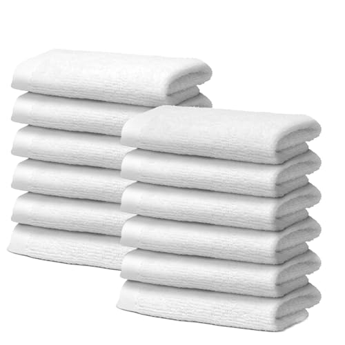 12 Stück Seiftücher 30x30 cm | Kleine Handtücher Set | Frottee Weich & Flauschig | 100% Baumwolle | Mini Frottier Washlappen Seiflappen | 500 g/m² | Oeko-Tex | Ôhm | Weiß von Ôhm
