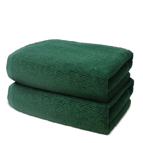2 er Set Badetücher 90x180 cm | Handtücher Groß | Frottee Weich & Flauschig | 100% Baumwolle | Saunahandtuch Saunatuch Badehandtuch Duschtuch XXL | 500 g/m² | Oeko-Tex | Ôhm | Grün von Ôhm