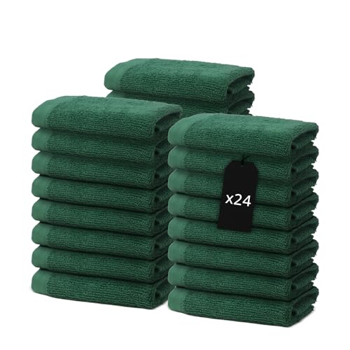 24 Stück Seiftücher 30x30 cm | Kleine Handtücher Set | Frottee Weich & Flauschig | 100% Baumwolle | Mini Washlappen Seiflappen | 500 g/m² | Oeko-Tex | Ôhm | Grün von Ôhm