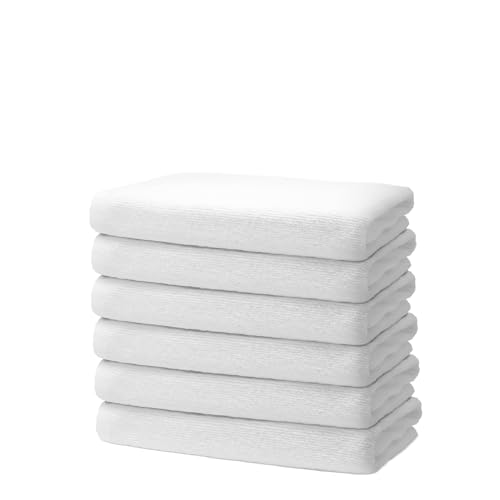 6 er Set Handtücher 40x70 cm | Kleine Gästehandtücher | Frottee Weich & Flauschig | 100% Baumwolle | 500g/m² | Badetuch Handtuch Klein für Gäste | Oeko-Tex | Ôhm | Weiß von Ôhm