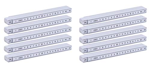 10x Zollstock / Gliedermaßstab / 2m / aus Kunststoff von Ohne Markenname